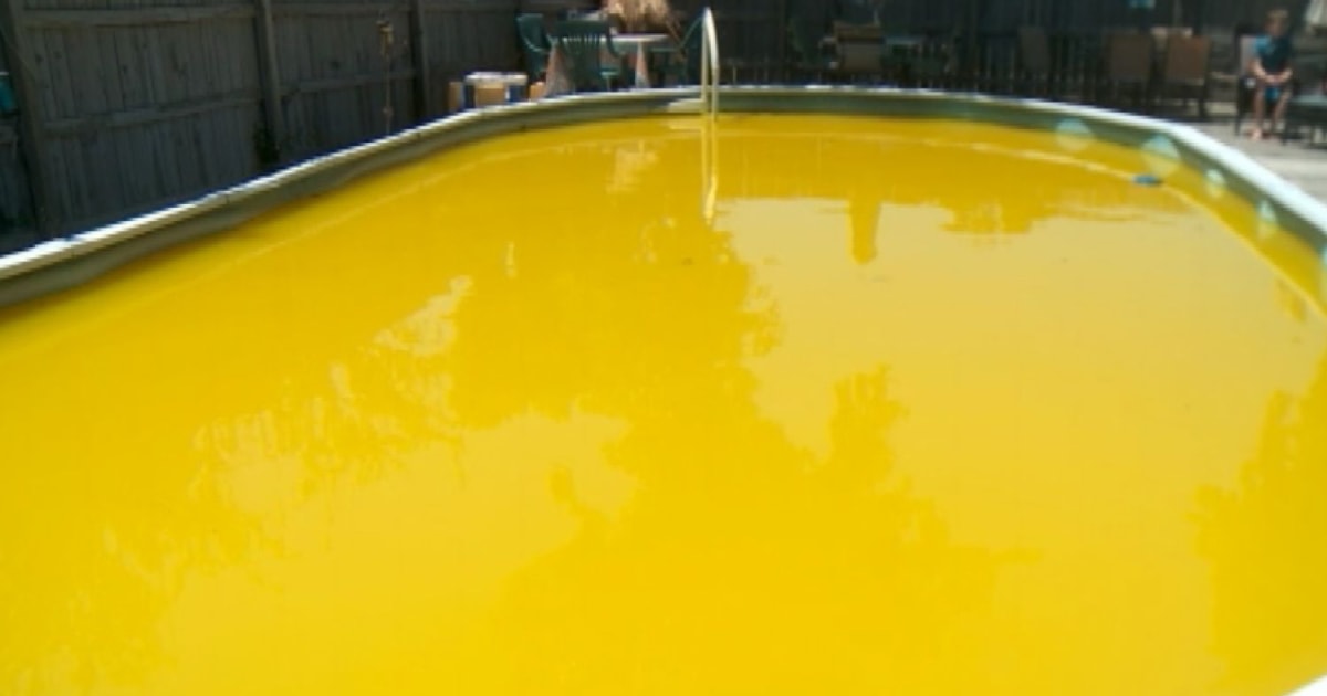 Vandals dump yellow dye in family swimming pool